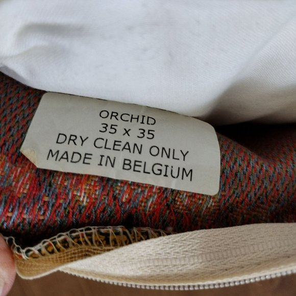 Vintage Tapestry Pillow, Orchard Apple, Orchid made in Belgium, Throw Pillows - Picture 3 of 3